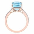 thumbnail image 2 of Pompeii Aquamarine (11x9mm) & Diamond 14k Rose Gold Ring (G/H,I1-I2), 2 of 3