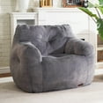 thumbnail image 1 of Puf Hobestluk para adulto con brazos, color gris peludo, 1 of 9