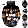 thumbnail image 4 of Sudadera con capucha con estampado 3D de tambor de jazz para hombre, sudadera con personalidad a la moda, ropa de calle de hip hop, sudaderas con capucha para hombre, 4 of 5