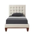 thumbnail image 2 of Inspired Home Saverio Linen Platform Bedframe Twin Size Tufted, Beige, 2 of 8