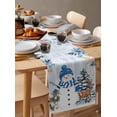 thumbnail image 3 of Table Runners 120 Inches Long Dress Scarves, Blue Christmas Farmhouse Coffee/Dining/Kitchen Table Runner for Living Room, Snowman Elk Eucalyptus Leaves Xmas Tree Wood 13x120 Inch, 3 of 7