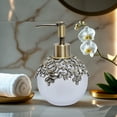 thumbnail image 6 of Decozen Gifts for Mom - Premium Frosted Glass Lotion Dispenser for Mother's Day Gifts, Bathroom Decor, Soap Dispenser, Glass Pump Bottle, Liquid Hand Soap Bottle - Mothers Day Decor, 6 of 8
