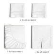 thumbnail image 3 of CGK Linens 4-Piece Ultra Soft & Comfy Hotel Luxury Sheet Set - Queen Size Cooling Bed Sheet Fits 8"-16" Mattresses, White, 3 of 7