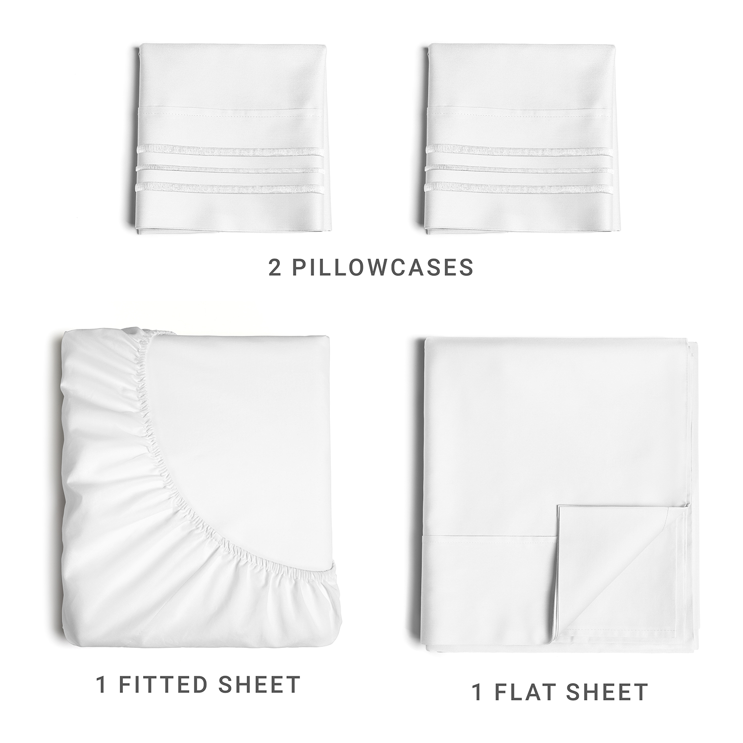 CGK Linens 4-Piece Queen Sheet Set, White photo 2