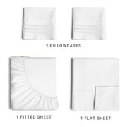 CGK Linens 4-Piece Ultra Soft & Comfy Hotel Luxury Sheet Set - Queen Size Cooling Bed Sheet Fits 8-16 Mattresses, White