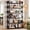 Black, variant on Aheaplus 5-Tier Tall Open Bookshelf, 31.5" Modern Display Bookcase with Top Edge and Pipe Metal Frame,  Standing Book Shelves Metal Storage Rack for Living Room, Home Office, Black Oak