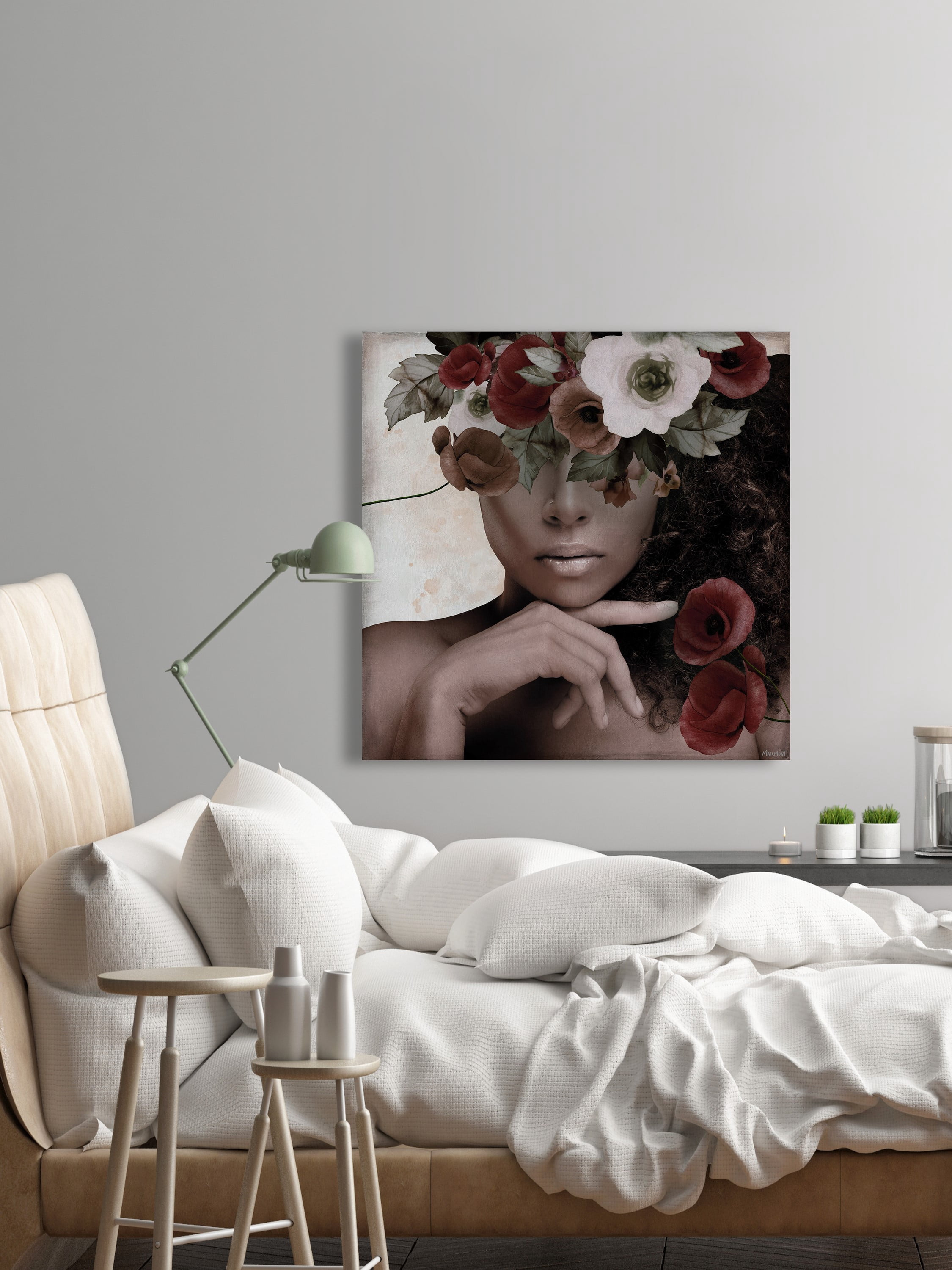 Charming Beauty 48 in x 48 in Painting Canvas Art Print, by Marmont Hill