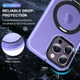thumbnail image 2 of Dteck for iPhone 15 Pro Max Case with Magnetic Ring Stand, Compatible with MagSafe, Frosted Translucent Slim Phone Grip Cover,Light Purple, 2 of 6