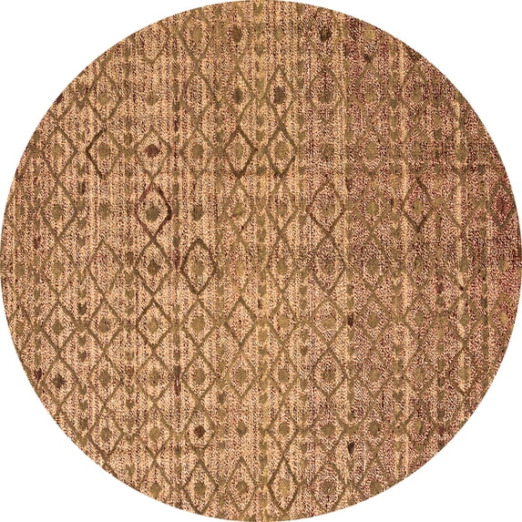 Ahgly Company Indoor Round Abstract Orange Modern Area Rugs, 7' Round