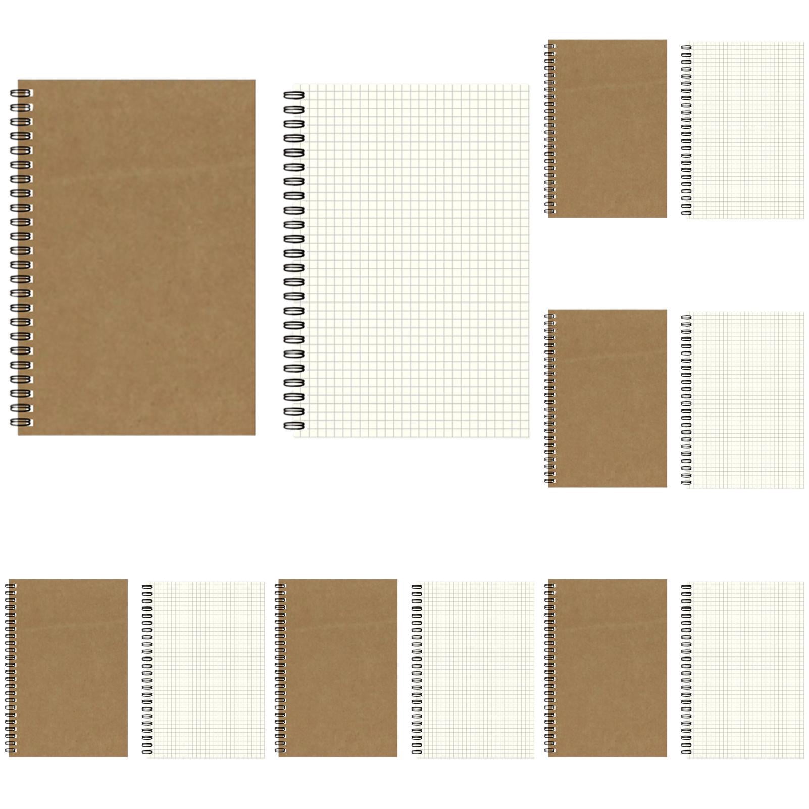 Yttmshdga Notebooks A5 Journals Thick Paper For Work Study Notes Taking 100 Pages/50Sheets Brown，Grid Horizontal Blank Dot Notebook
