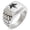 Silver, variant on Stainless Steel Greek Mythology Cerberus Geometric Pattern Step-Down Biker Style Polished Ring