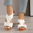 thumbnail image 4 of AXXD Women White Sandals Clearance 7.5 Summer Sandals Comfortable Solid Color Flat Casual Sandbeach Sandals, 4 of 5