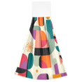 thumbnail image 7 of Yayeee Kitchen Hanging Hand Towels Set of 2 with Loop Bathroom Absorbent Tie Towel, Beige Abstract, 7 of 7