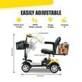 thumbnail image 2 of Electric Mobility Scooter for Adults and Seniors - 300 lbs Max Weight, 4-Wheel Powered Mobility Scooters Wheelchair Device for Travel, Elderly (with Head Light-Yellow), 2 of 7