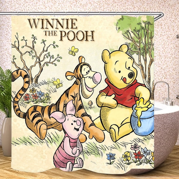 Shower Curtain M150*180cm Winnie the Pooh Bathroom Decor Winnie the