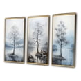 thumbnail image 3 of Designart "Grey Tree Monochrome Landscape IV" Floral & Botanical Framed Wall Art Set Of 3 - Grey Tree Monochrome Frame Gallery Set For Office Decor, 3 of 7