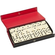 WE Games Classic Double 6 Dominoes Set for Adults with Vinyl Case, Club Size, Ivory