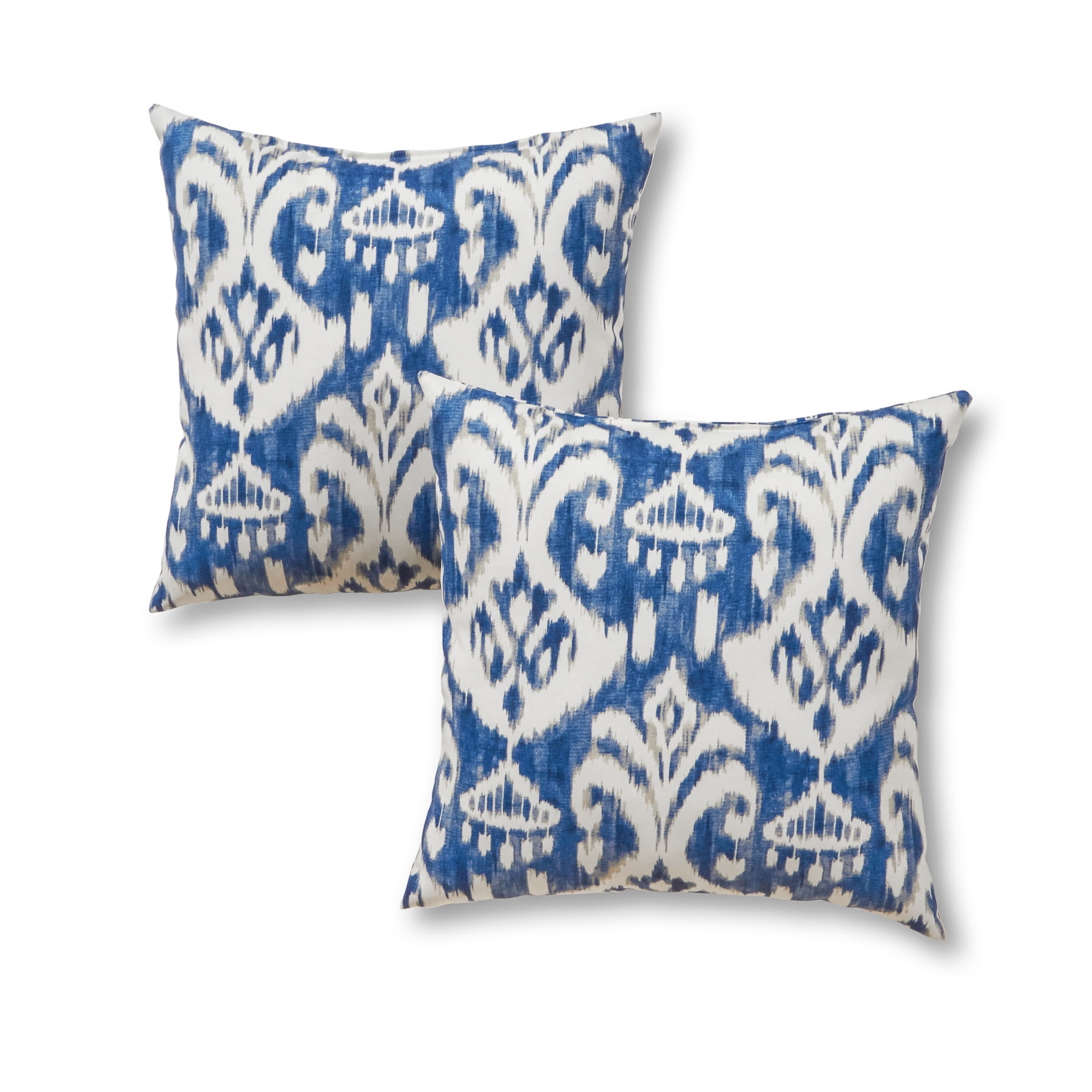 Azule Ikat Outdoor Square Throw Pillow (2-pack)