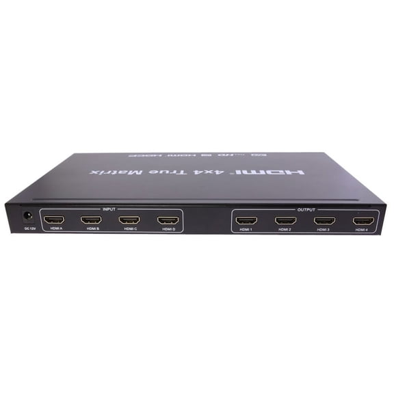 axGear 4x4 HDMI True Matrix Switch Splitter Selector Remote Control 3D 1080P 4 in 4 Out
