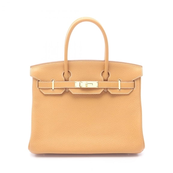 Pre-Owned Hermes Hermès Birkin 30 handbag in Taurillon Clemence leather, brown, for women.