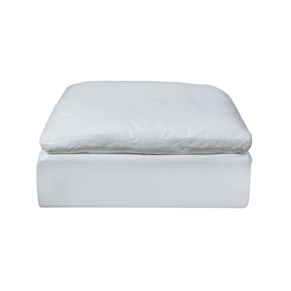 The Hamptons Collection 44" White Fabric Slipcover for Square Modular Ottoman