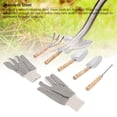 thumbnail image 7 of NFTIGB 7-Piece Garden Tools Set with Wooden Handle, Stainless Steel Shovel, Trowel, Weed Puller, Hand Fork, Rake and Canvas Gloves for Vegetable Flower Planting (12.6 in / 32 cm), 7 of 7
