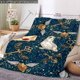 thumbnail image 2 of Manta con patrón de cielo estrellado, manta suave y cómoda, mantas frescas para el dormitorio, manta cálida para la siesta para el hogar, la oficina, viajes y campamentos, 2 of 5
