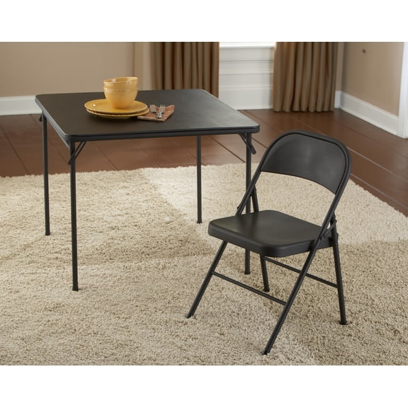 Mainstays All-Steel Metal Folding Chair, Black, 1 Chair