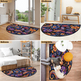 thumbnail image 7 of CURLYOOT Paisley Half Round Door Mat, Indoor Outdoor Entrance Rug, Bohemian Floral Semi Circular Area Rug, Non Slip Washable Absorbent Doormat, Laundry Room Rug 24'' x 36'', 7 of 7