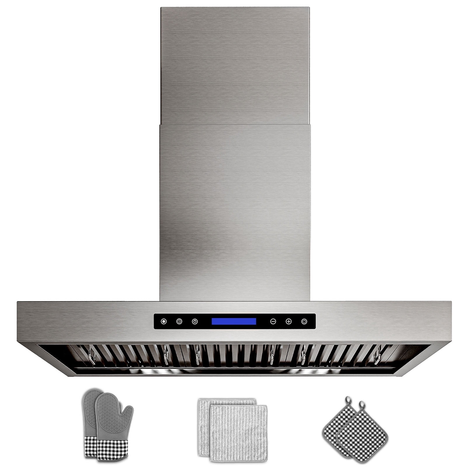 GIMSOL 36" Wall Mount Range Hood, 600 CFM, 4-Speed Touch Control, Stainless Steel, Ducted