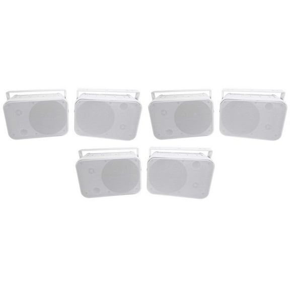 6) Rockville HP65S 6.5" Outdoor/Indoor Home Theater Patio Speakers Swivel Mounts