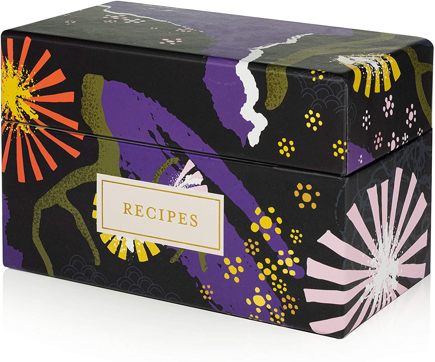 Jot & Mark Recipe Card Box Deluxe Printed Box with Floral Recipe
