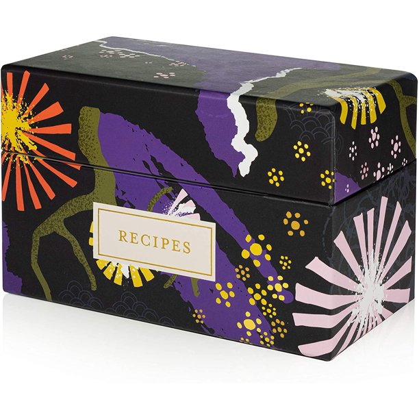 Jot & Mark Recipe Card Box Deluxe Printed Box with Floral Recipe