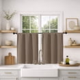thumbnail image 3 of MKHILL Vela Barley Blackout Tier Curtains 30 Inch 2 Panels, Thermal Insulated Room Darkening Rod Pocket Cafe Curtains for Kitchen Sink Bathroom Small Window Camper, Each 30"W x 30"L, 3 of 10