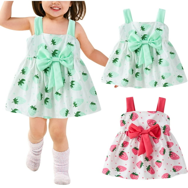 LOVZFMLL Tenues pour Filles Tout-Petits Vêtements à Bretelles Petite Imprimé Barboteuse Robe Enfants