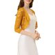 thumbnail image 4 of INSPIRAR CHIC Cárdigan de Encaje Floral para Mujeres con Mangas 3/4, Top Transparente, Amarillo Jengibre, 2XL, 4 of 6