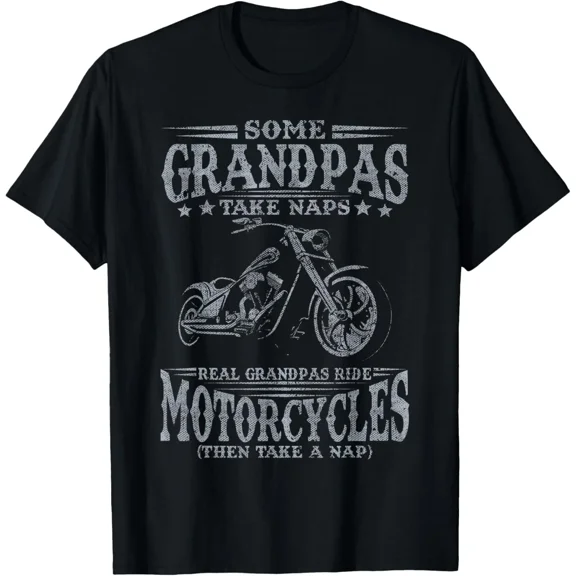 Some Grandpas Take Naps Real Grandpas Ride Motorcycles Funny Biker Unisex T-Shirt, up to size 5XL