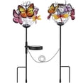 thumbnail image 1 of Luz de inserción de piso con forma de bola de mariposa con energía solar y borde, luz decorativa de primavera para jardín, luz led para patio exterior, luz de césped impermeable, 1 of 5