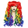 thumbnail image 1 of Peluca para cosplay, coletas dobles, pelo sintético largo y rizado, anime, 1 of 4