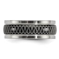 thumbnail image 3 of Stainless Steel Black IP-plated 7.80mm Wedding Ring Band Size 9, 3 of 5