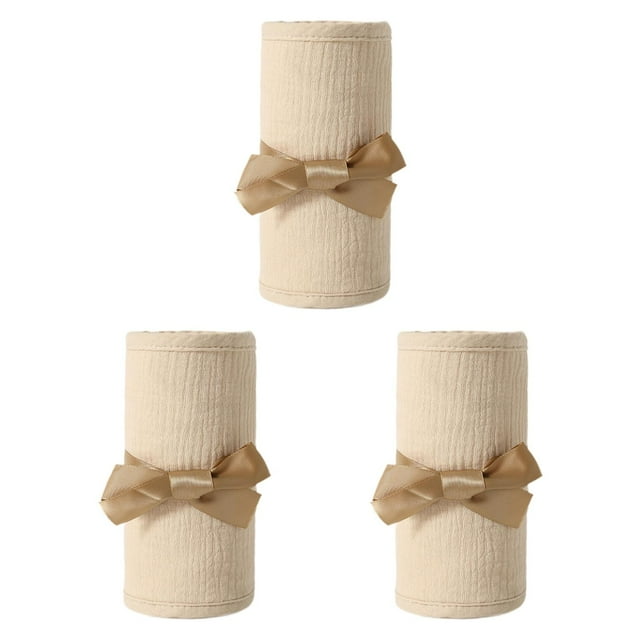 Funda de cuna,Algodón Protector de cuna borde envolvente anticolisión,Barandilla de cerca de cama Funda de cuna transpirable,Protector de muebles Tiras protectoras de borde de Caqui