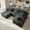 Gray, variant on Toject 135" Modular Sectional Sofa, Cloud Modern Sleeper Couch with Chaise Lounge, No Assembly Required, U-shaped Plush Corduroy Sofa Couch for Living Room, Black