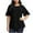 Black, variant on Womens Plus Size Shirts Trendy Ruffle Short Sleeve T Shirt Loose Fit Crew Neck Summer Tops Casual Athletic Sport Outfits XL-5XL