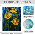 thumbnail image 3 of Diamond Art Kits for Adults - 5d Stained Glass Yellow Roses Art Diamond Painting for Adults, Diamond Art for Adults Beginners, Diamond Painting Kits for Adults for Home Wall Decor, 3 of 7