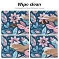 thumbnail image 4 of PIKWEEK Cute Pink Rabbits in Blue Floral Fitted Round Tablecloth Waterproof Table Cloth with Elastic Edge Wipe Clean Table Cover for Indoor Outdoor, 4 of 7
