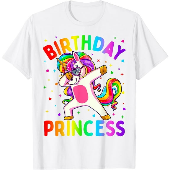 Birthday Girl Dabbing Unicorn Girls Unisex T-Shirt for Men Women Kids Toddler