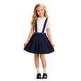 thumbnail image 4 of Girls School Dress Pleated Suspender Uniform Skirts Uniform Jumper for Girls Plain School Skirt with Adjustable & Removable Straps Uniform for Girls (Navy 100), 4 of 5