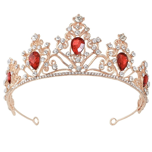 KAKOWELY Corona de novia Tiara nupcial de boda Corona de diamantes de imitación Tiara de diamantes de imitación Tocado de fiesta