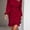 Wine Red, variant on ZOELNIC Women's Elegant Puff Long Sleeve Midi Dress with Crew Neck & Ruffle Hem for Office Casual, S