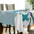 thumbnail image 3 of 60"x120" Christmas Snowman Tablecloth, Waterproof Washable Polyester Square Table Cover, Durable Tablecloth for Kitchen Dining Table Party Decor, 3 of 7